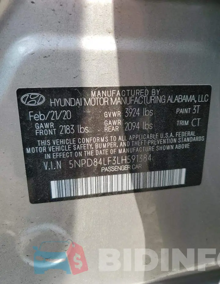 5NPD84LF3LH591384 Photo# 12