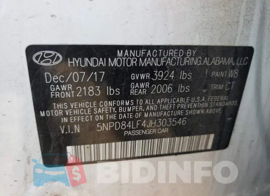 5NPD84LF4JH303546 Photo# 10
