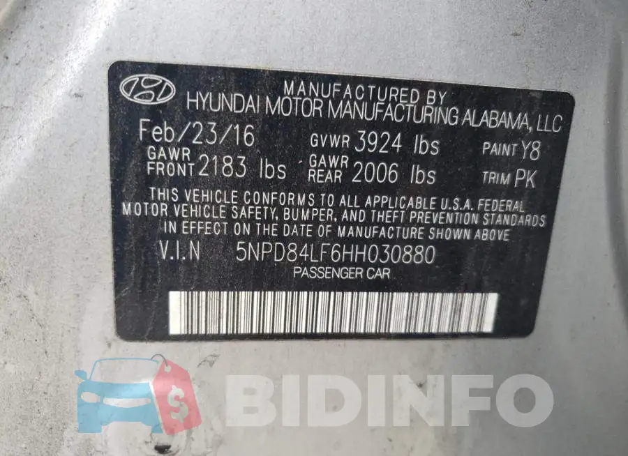 5NPD84LF6HH030880 Photo# 13