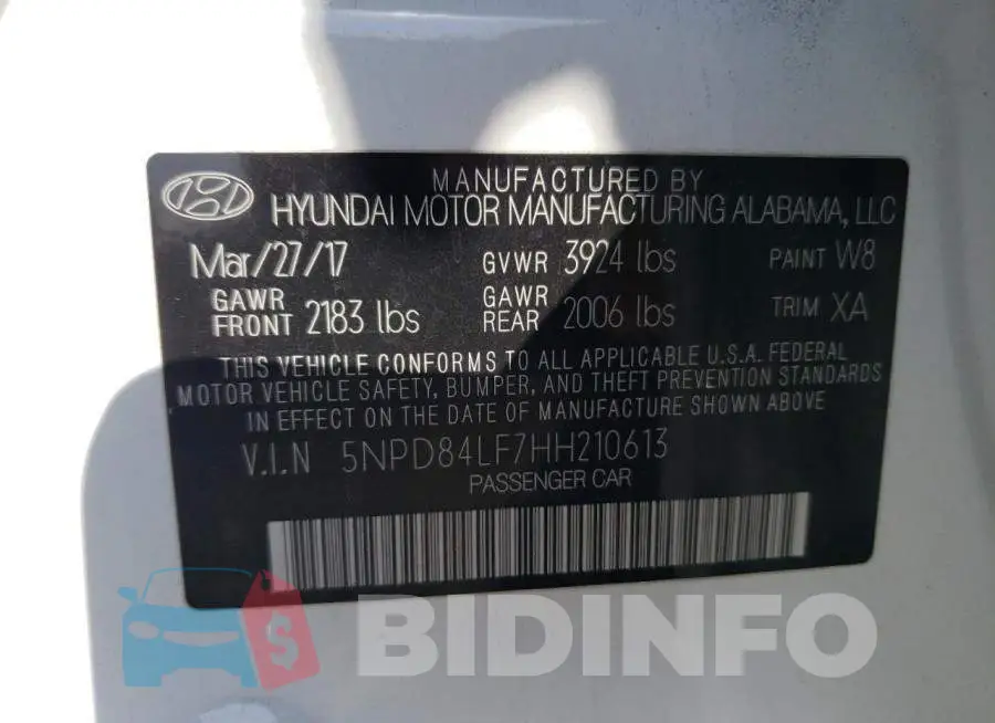 5NPD84LF7HH210613 Photo# 13