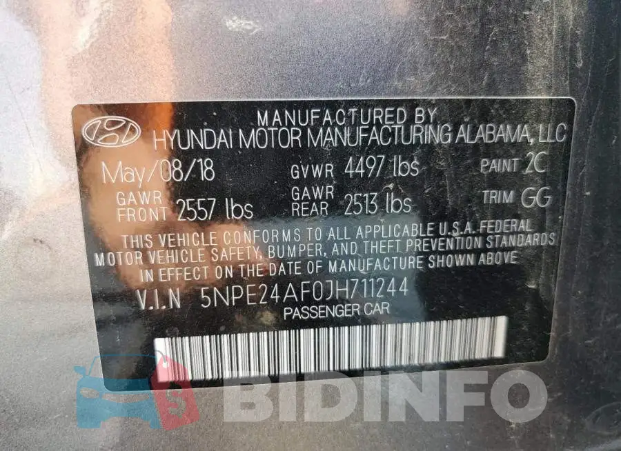 5NPE24AF0JH711244 Photo# 12