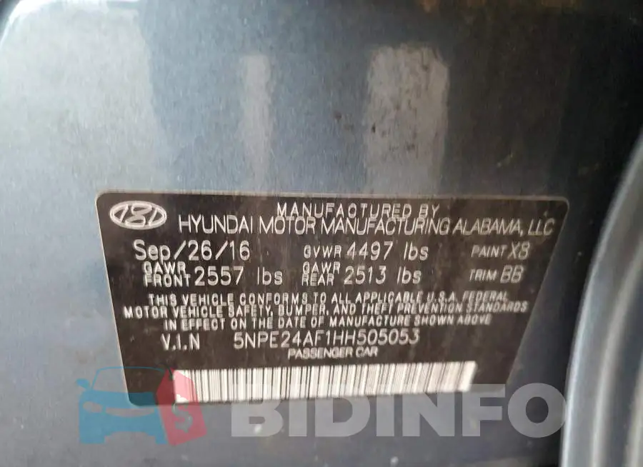 5NPE24AF1HH505053 Photo# 12