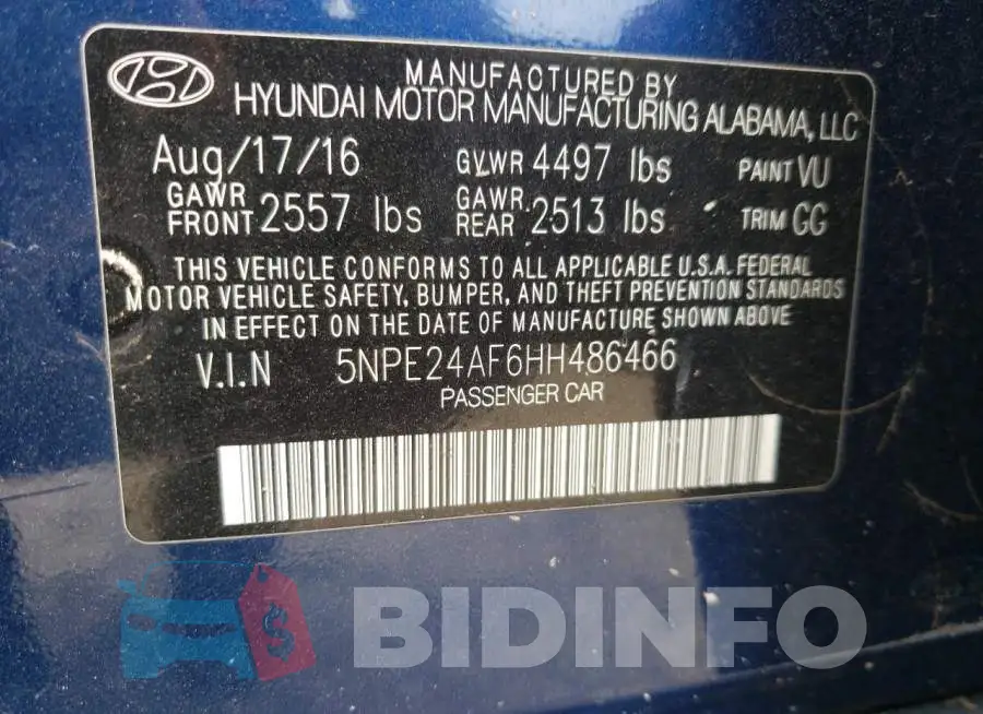 5NPE24AF6HH486466 Photo# 13