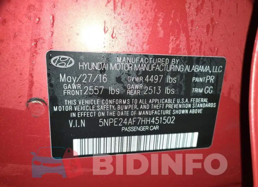 5NPE24AF7HH451502 Photo# 12
