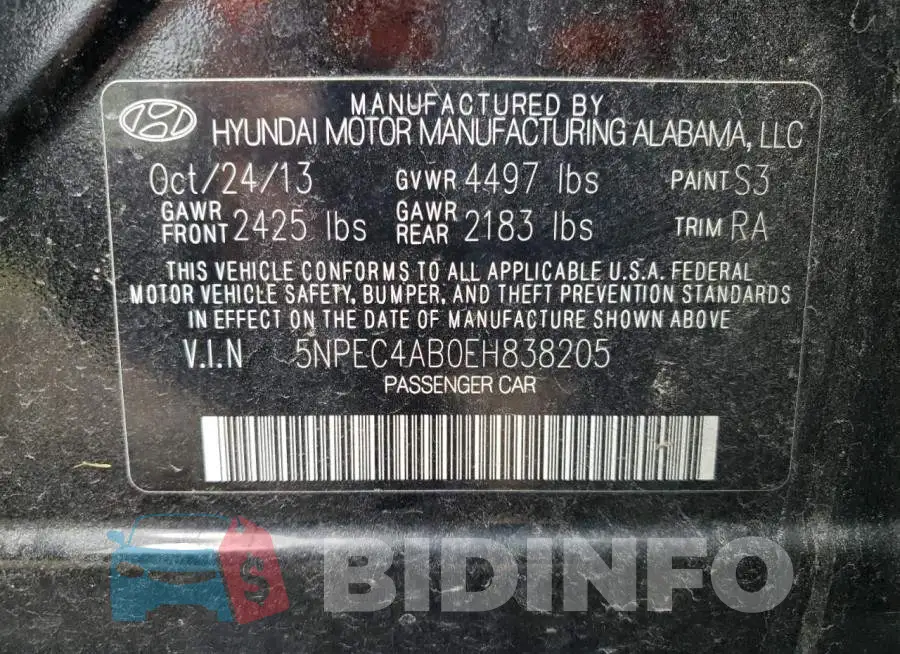 5NPEC4AB0EH838205 Photo# 12