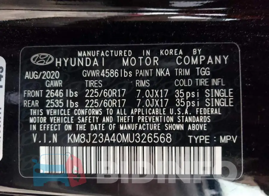 KM8J23A40MU326568 Photo# 13