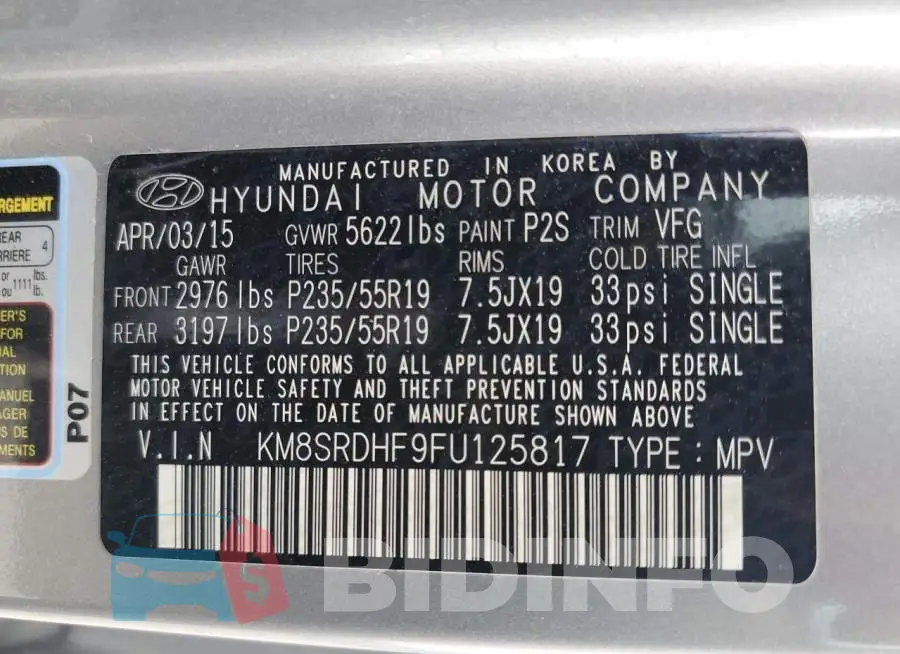 KM8SRDHF9FU125817 Photo# 13