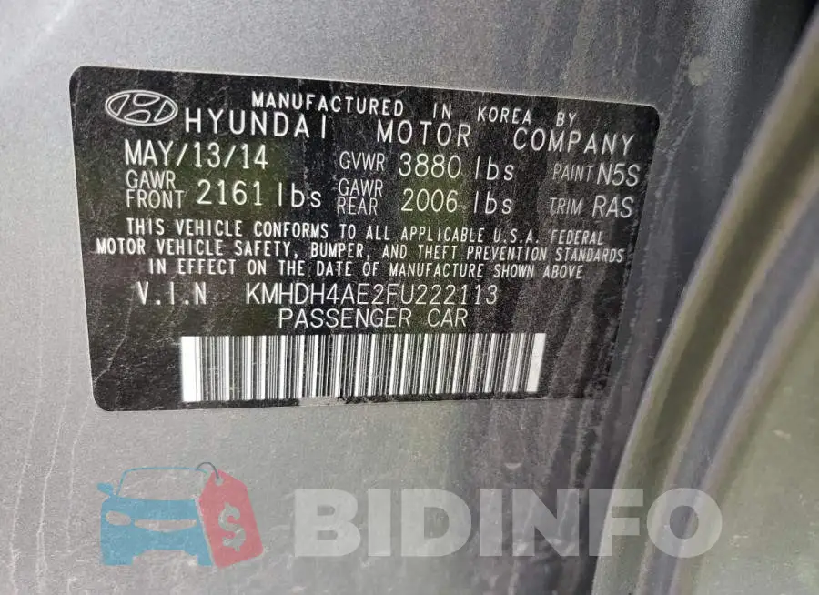 KMHDH4AE2FU222113 Photo# 13
