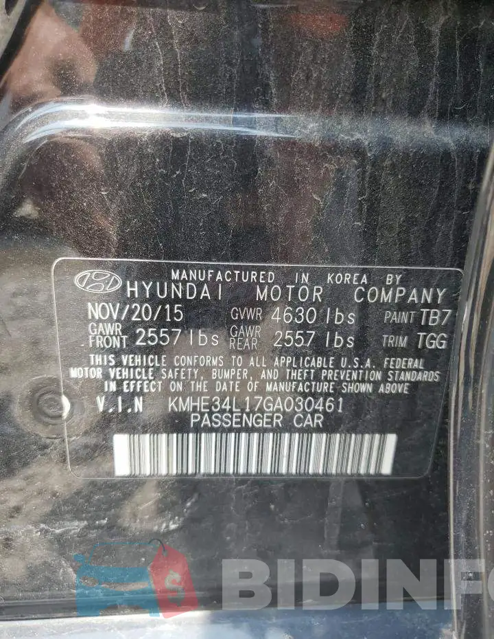KMHE34L17GA030461 Photo# 12