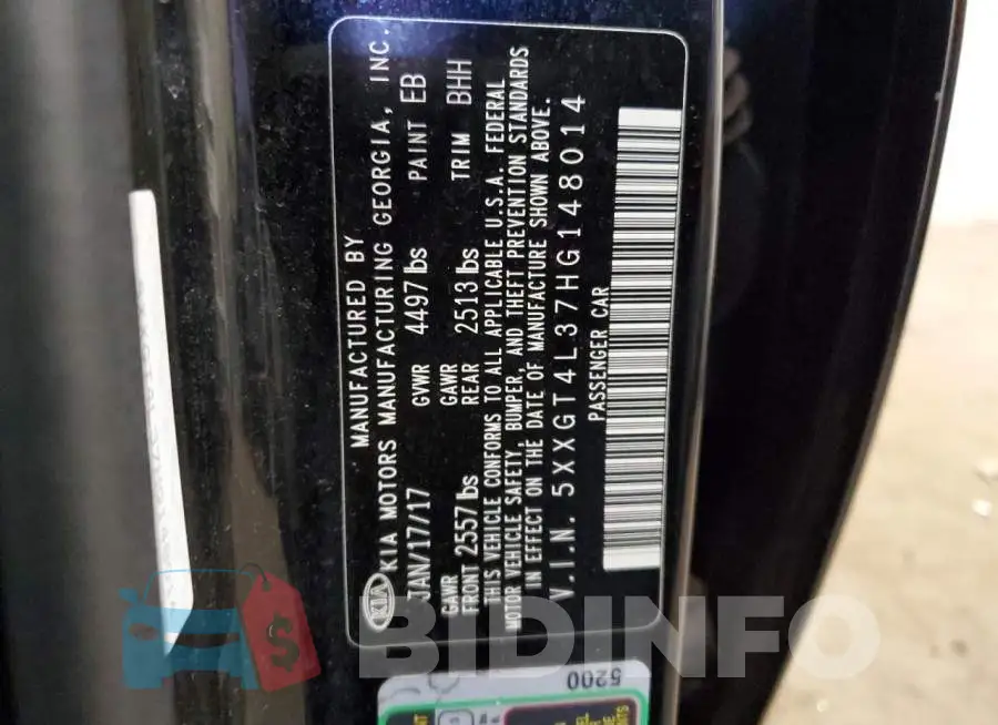 5XXGT4L37HG148014 Photo# 12