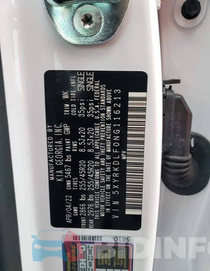 5XYRKDLF0NG116213 Photo# 13