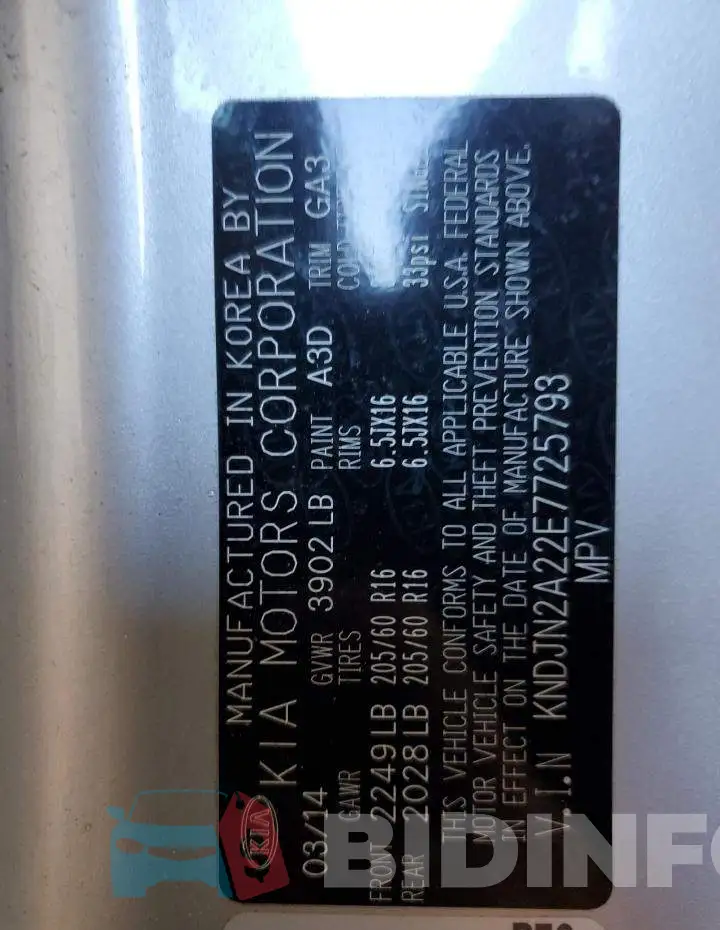 KNDJN2A22E7725793 Photo# 12