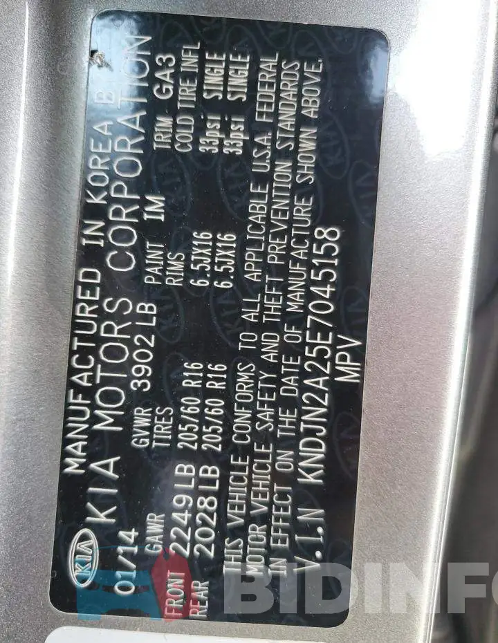 KNDJN2A25E7045158 Photo# 12