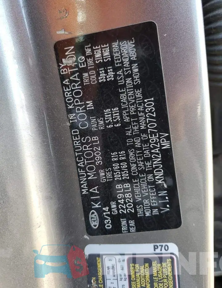 KNDJN2A29E7072301 Photo# 12