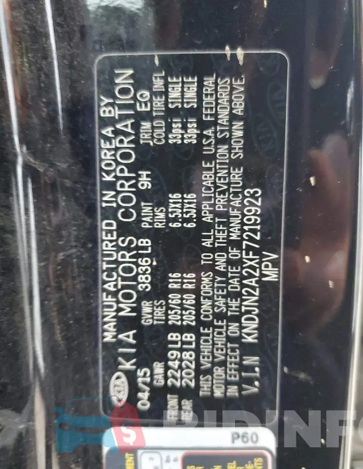KNDJN2A2XF7219923 Photo# 13
