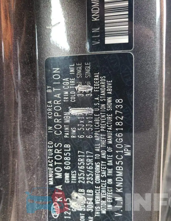 KNDMB5C10G6182738 Photo# 14