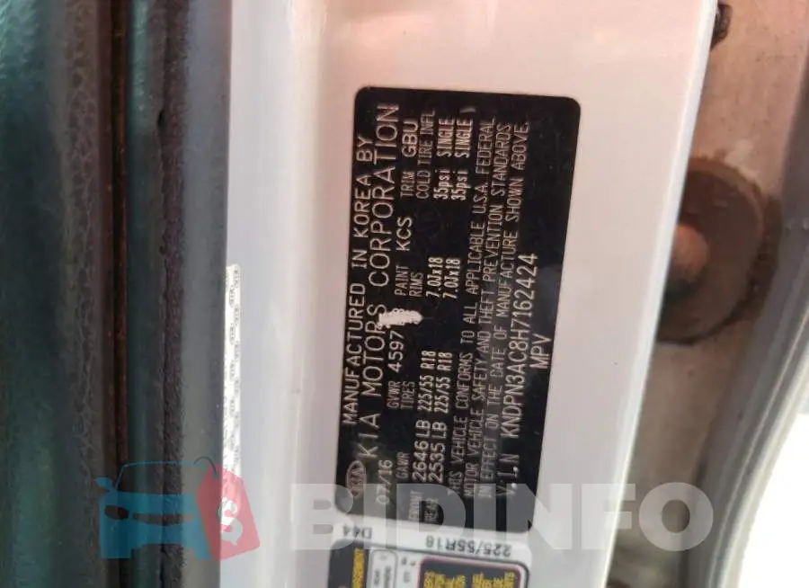 KNDPN3AC8H7162424 Photo# 12