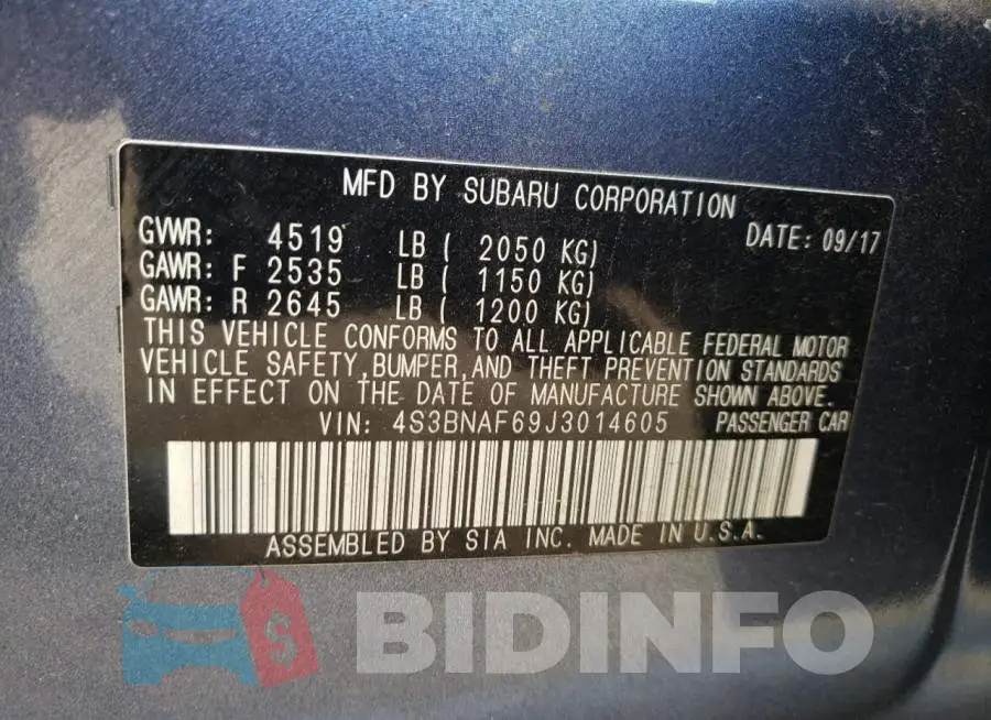 4S3BNAF69J3014605 Photo# 12