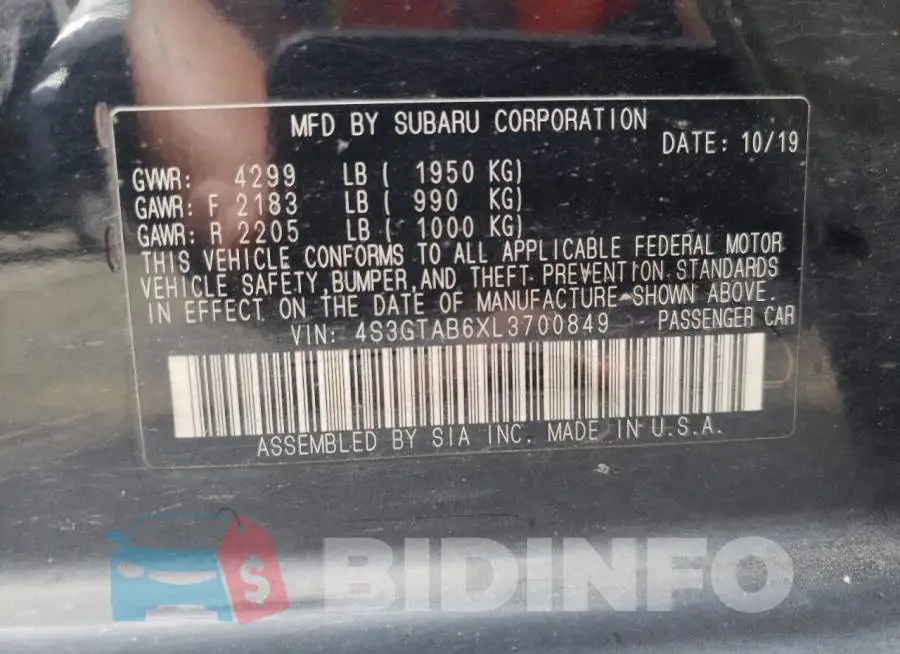4S3GTAB6XL3700849 Photo# 12