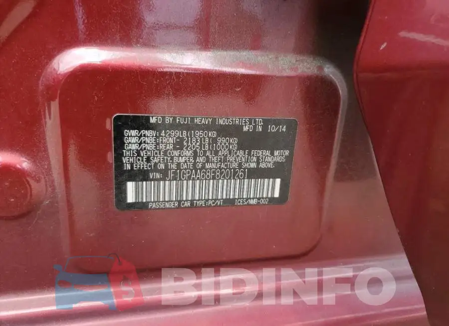 JF1GPAA68F8201261 Photo# 12