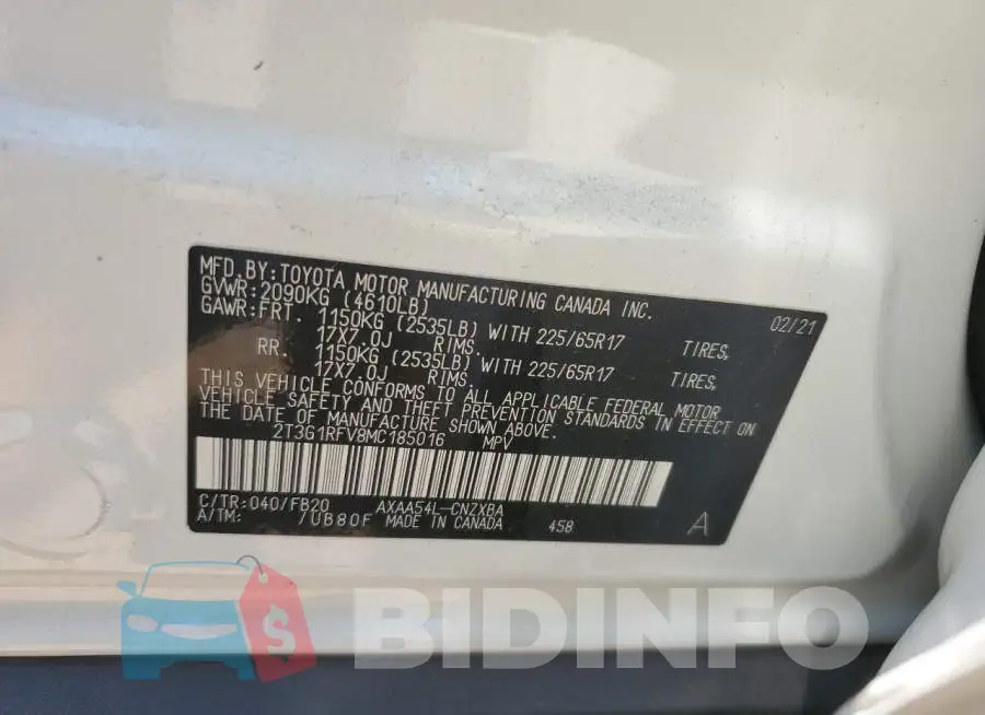 2T3G1RFV8MC185016 Photo# 13