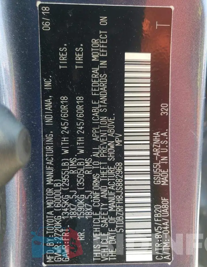 5TDBZRFH8JS882968 Photo# 13