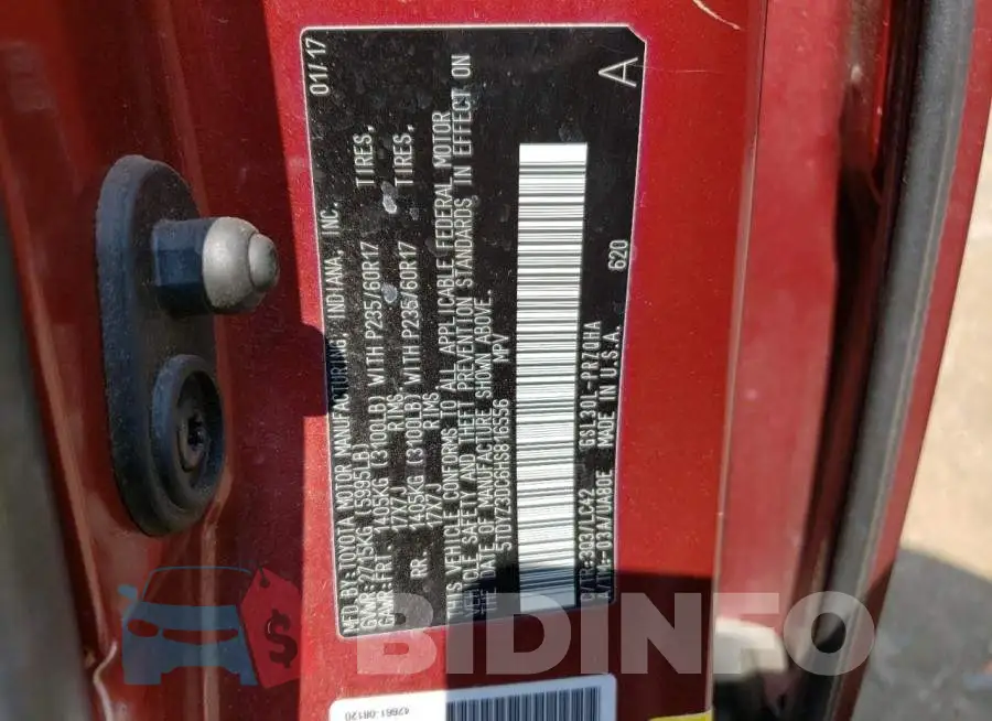 5TDYZ3DC6HS816556 Photo# 14