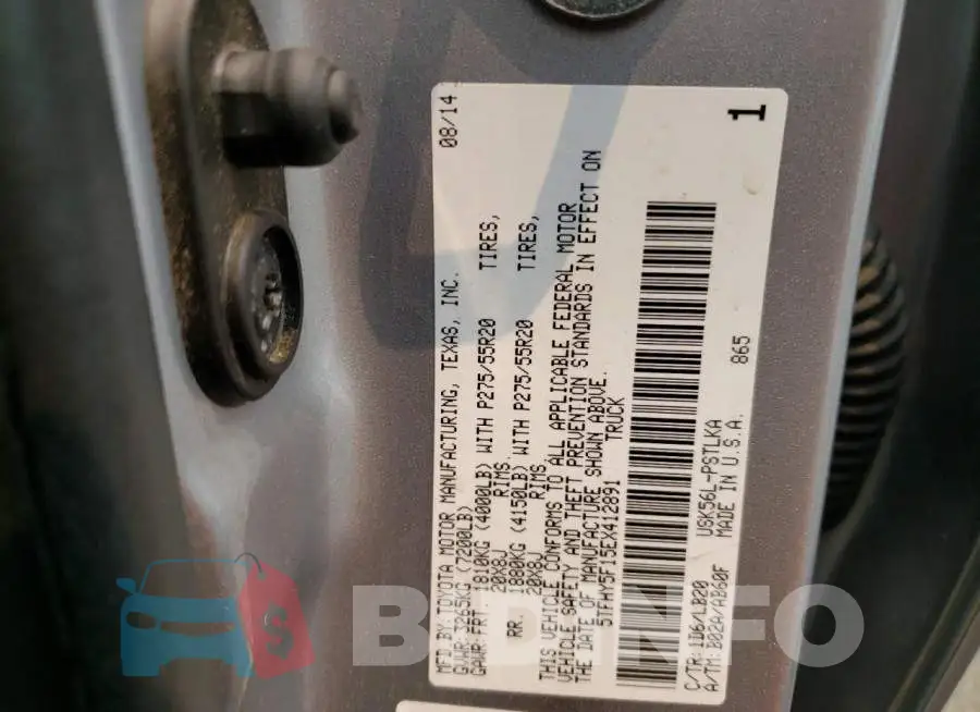5TFHY5F15EX412891 Photo# 12