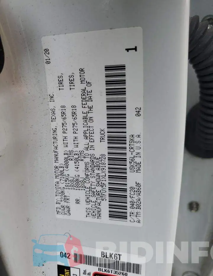 5TFUY5F1XLX918728 Photo# 12