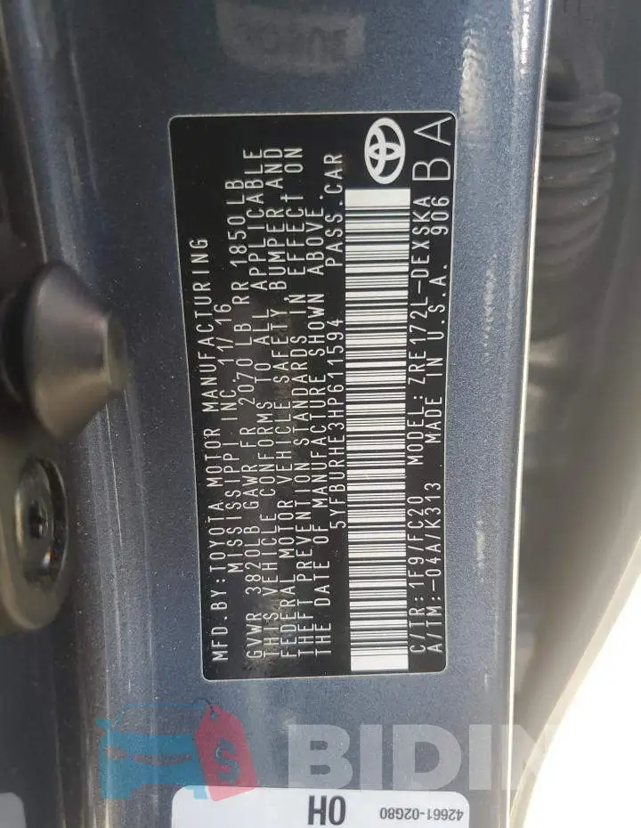 5YFBURHE3HP611594 Photo# 12