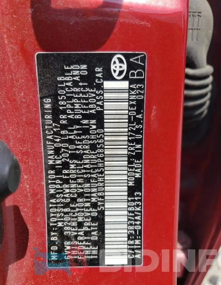 5YFBURHE5HP685650 Photo# 13