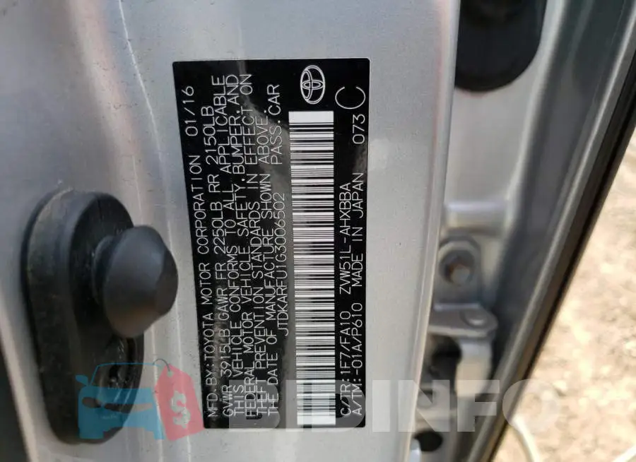 JTDKARFU1G3006502 Photo# 13
