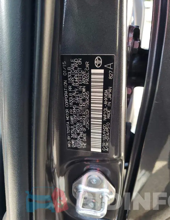 JTDKDTB32F1580425 Photo# 13