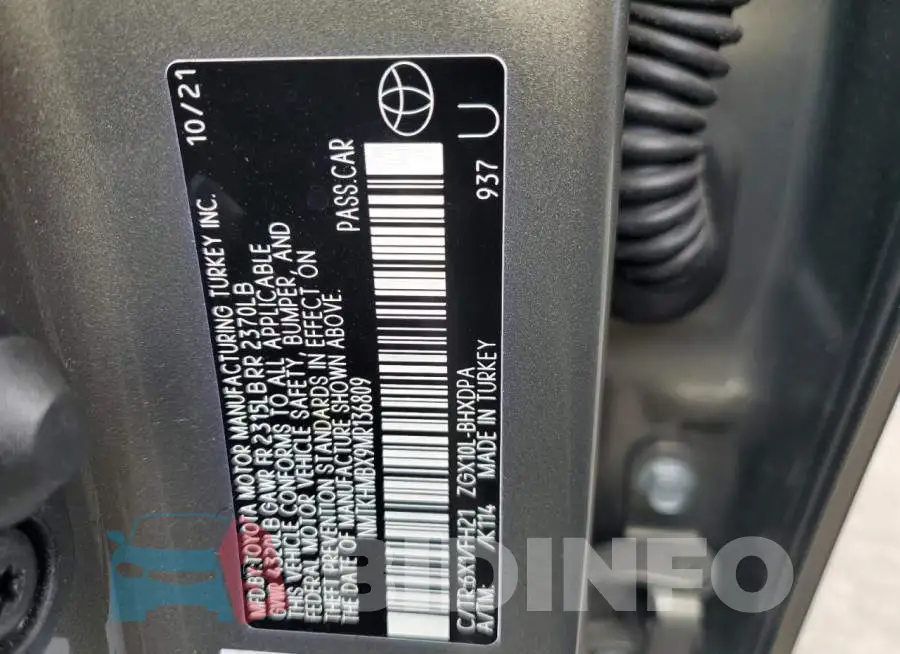 NMTKHMBX9MR136809 Photo# 12
