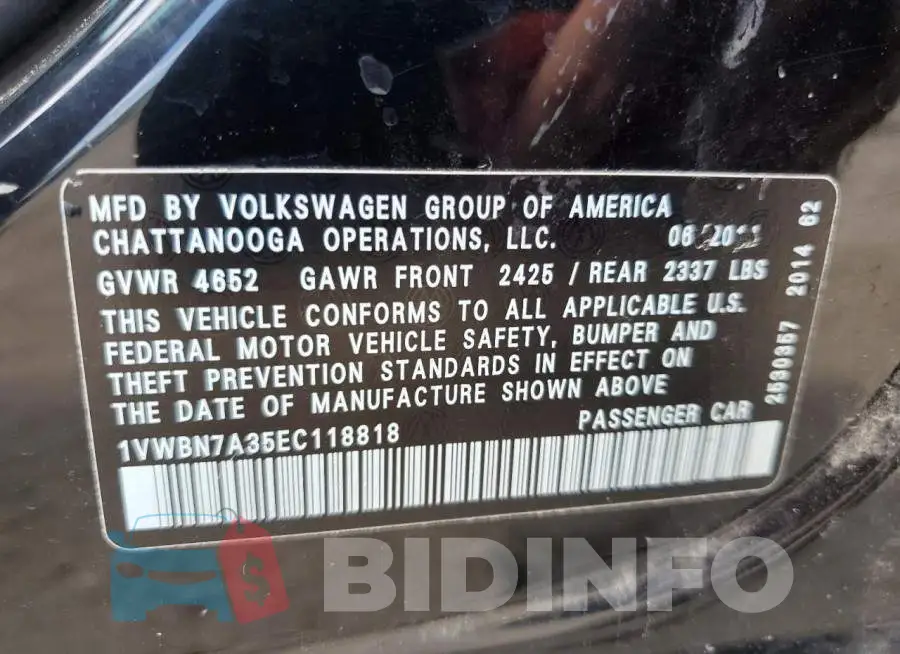 1VWBN7A35EC118818 Photo# 12