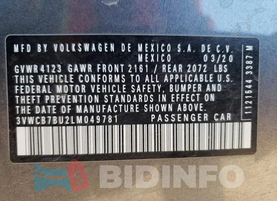 3VWCB7BU2LM049781 Photo# 12