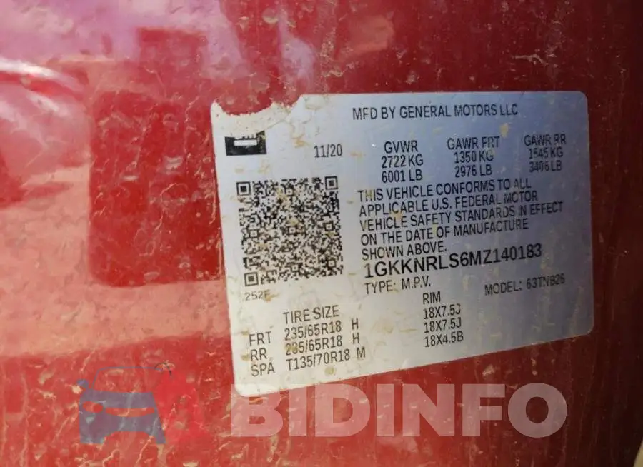 1GKKNRLS6MZ140183 Photo# 13