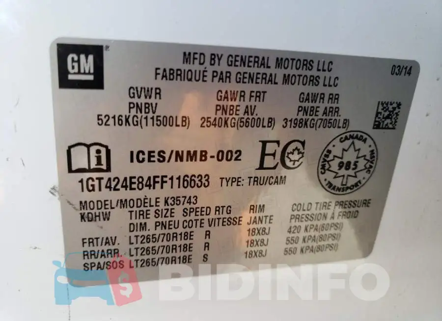 1GT424E84FF116633 Photo# 12