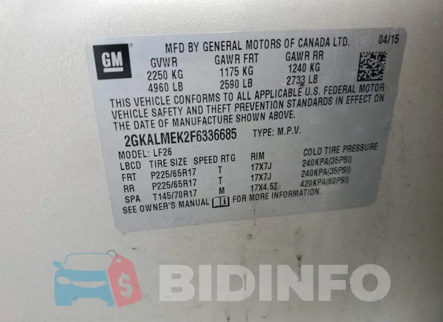 2GKALMEK2F6336685 Photo# 13