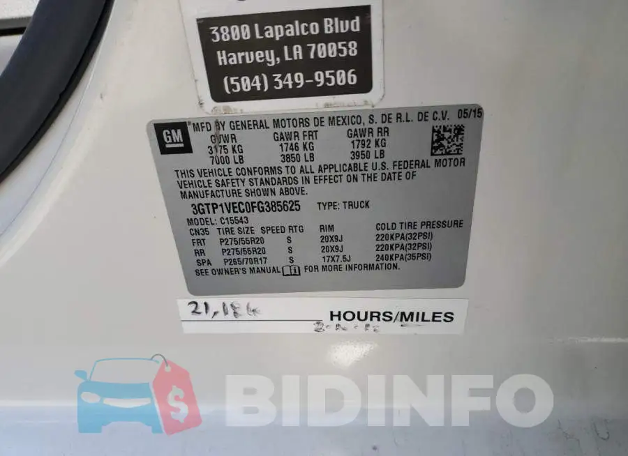 3GTP1VEC0FG385625 Photo# 12