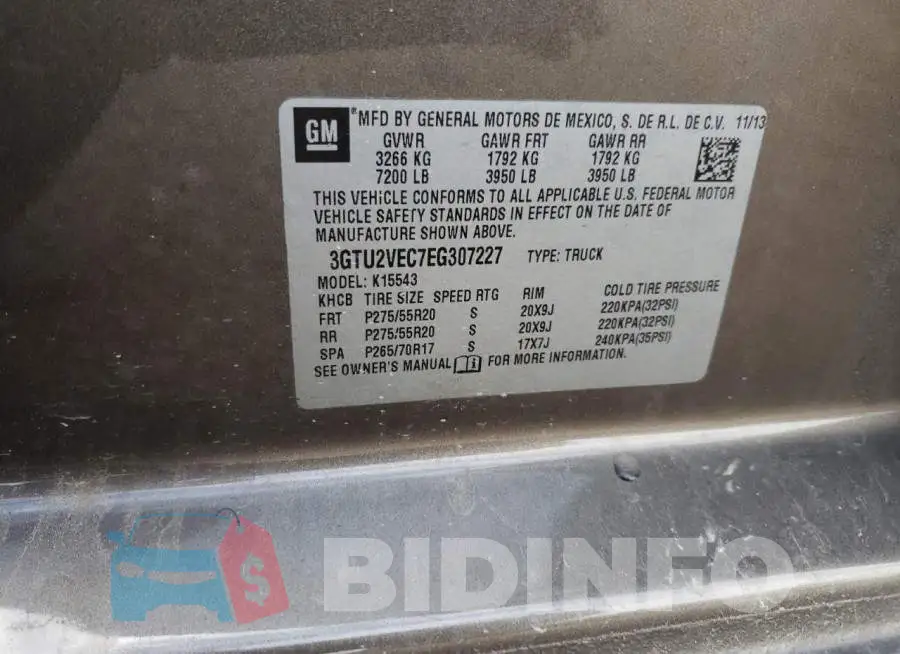 3GTU2VEC7EG307227 Photo# 12
