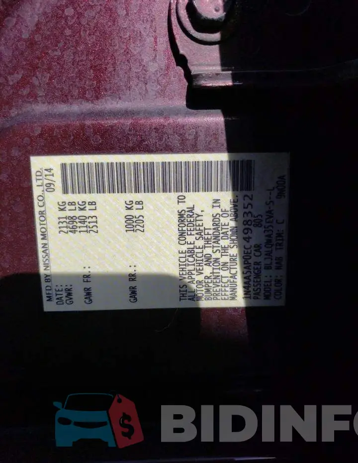 1N4AA5AP0EC498352 Photo# 12
