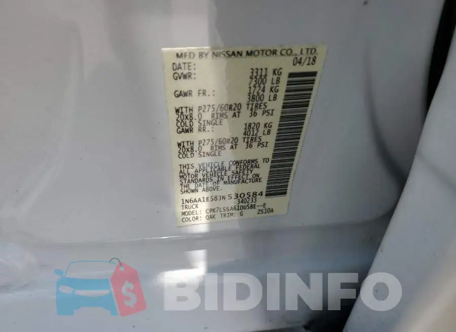 1N6AA1E58JN530584 Photo# 13