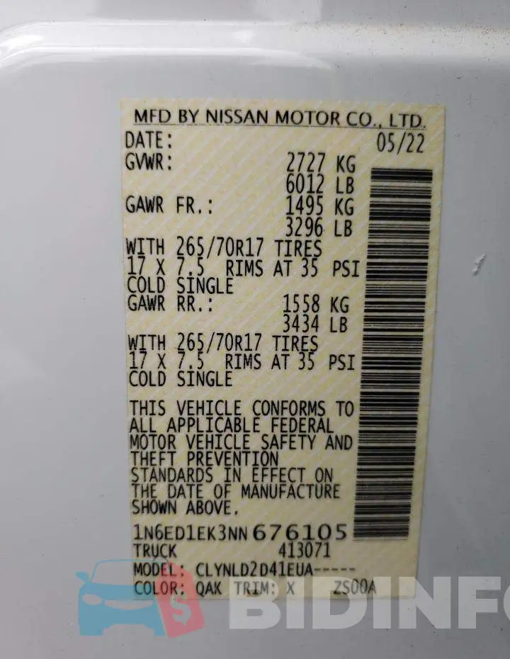 1N6ED1EK3NN676105 Photo# 12