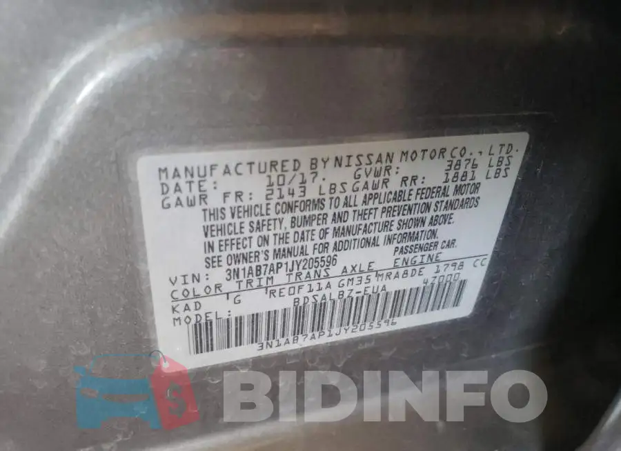 3N1AB7AP1JY205596 Photo# 12