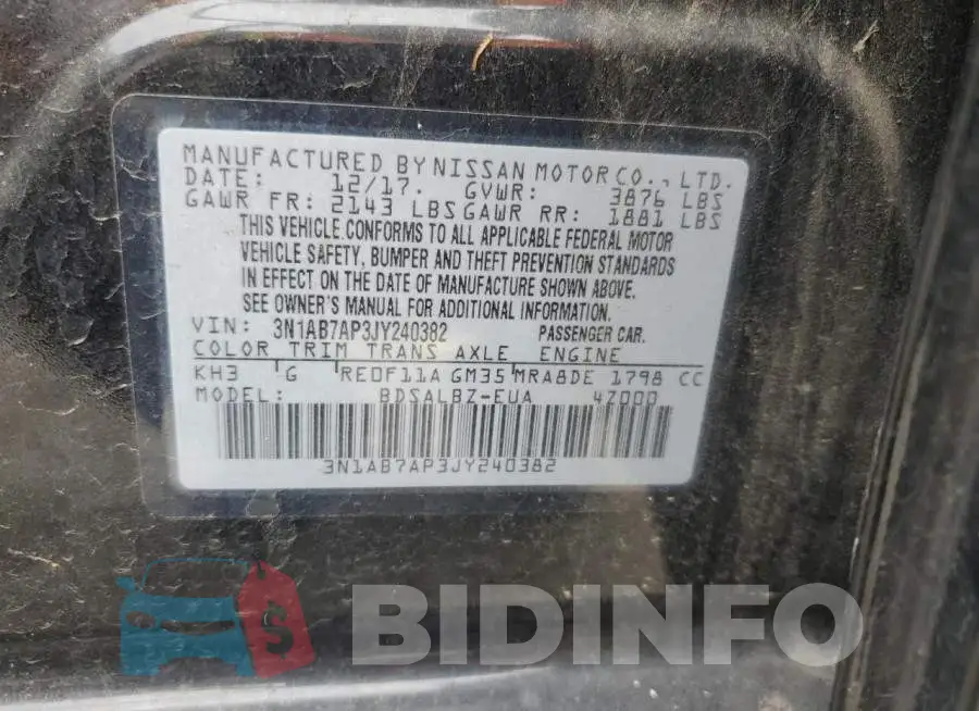 3N1AB7AP3JY240382 Photo# 13