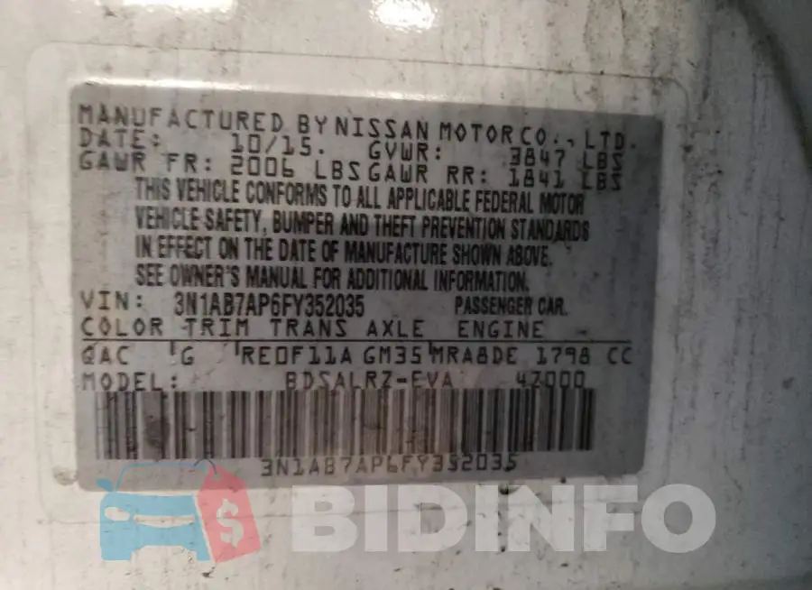 3N1AB7AP6FY352035 Photo# 12