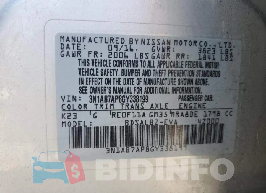 3N1AB7AP8GY338199 Photo# 12