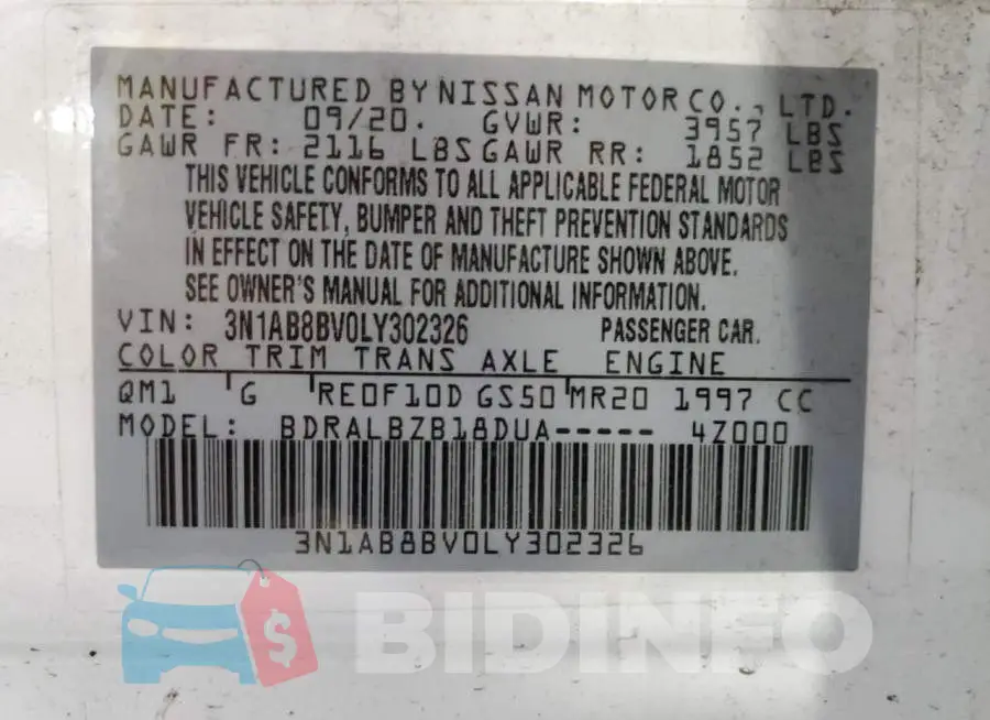 3N1AB8BV0LY302326 Photo# 13