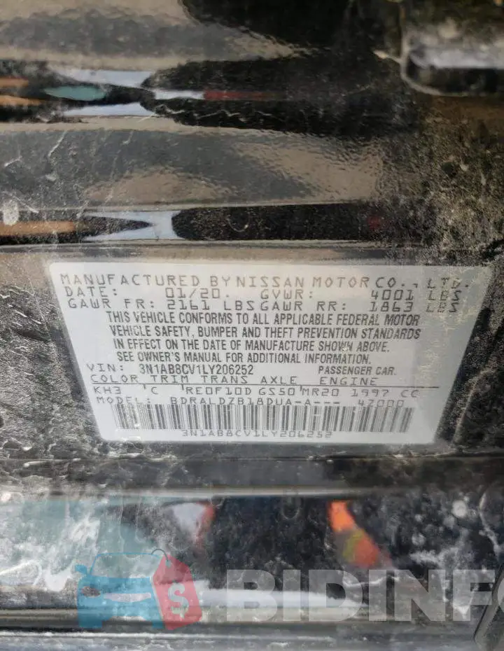 3N1AB8CV1LY206252 Photo# 10